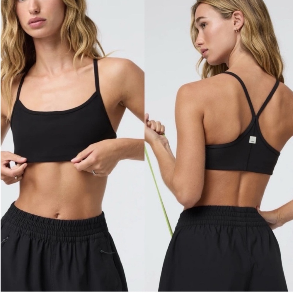 Vuori Black Strappy Sports Bra